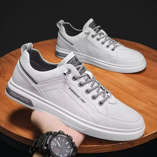 Trendy New Casual Shoes for Men Summer Sporty White Tennis Shoes Breathable Korean Style EVA Sole Rubber Surface Men'S Footwear